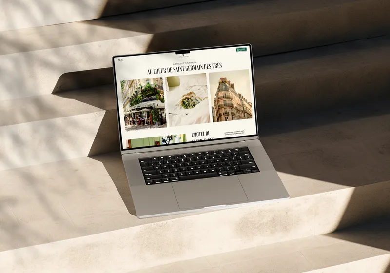 mockup du site internet de l'hôtel de fleurie